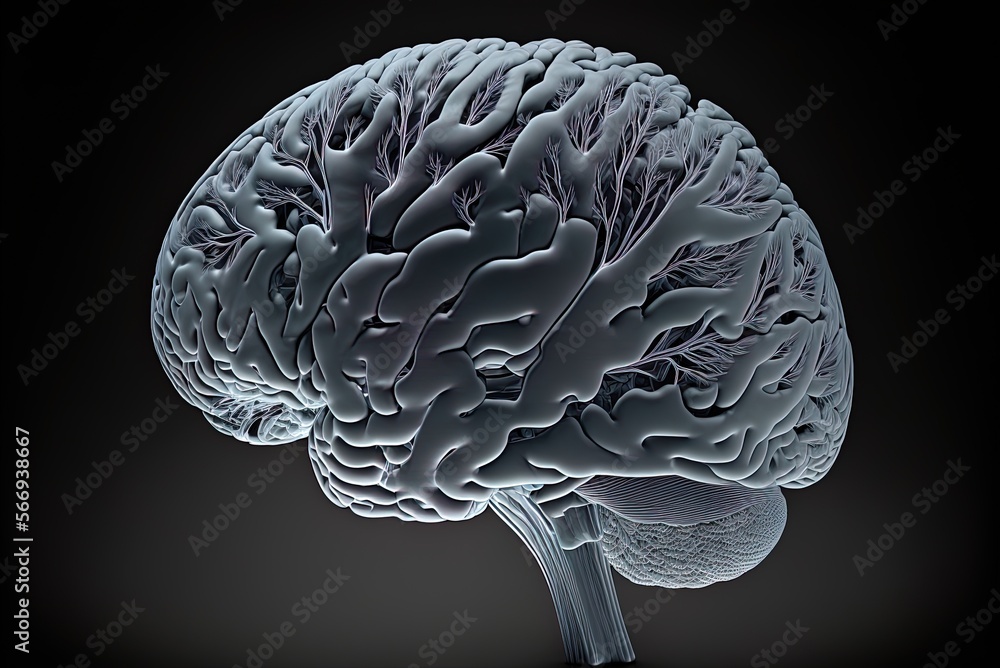 Aufkleber conceptual x-ray brain image at close proximity. generative ai