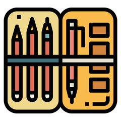 pencil cases filled outline icon style