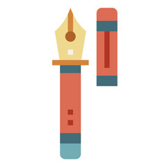 fountain pen flat icon style