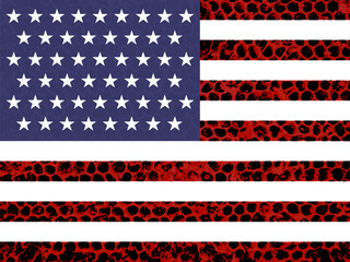 US flag stylized with the texture of old honeycombs. Great, natural, light, vector grunge background or wallpaper. For screen, desktop, website design, overlay, stencil, background, stylization