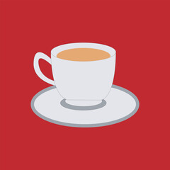 Mug With tea in a flat style  vector 