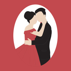 couple in love isolated on white background flat vector illustration. valentine's Day special.