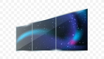 Windows with blue galaxy vector art design element