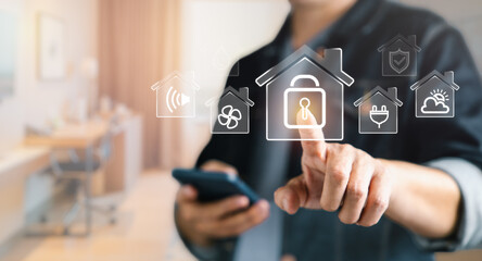 Mobile phone with smart home app and virtual display as assistant house remote control