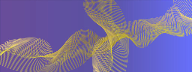 abstract yellow line with blue and purple background. Abstract gradation background with yellow lines
