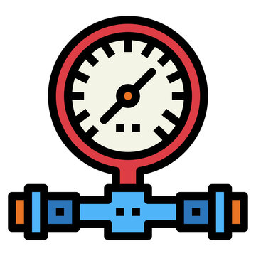 recommend clip art: Pressure gauge filled outline icon style