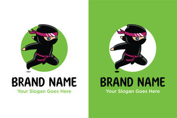 Little Ninja Kids Character illustration logo design © wastucitra