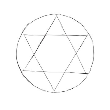 Pentagram vector icon isolated satal evil doodle