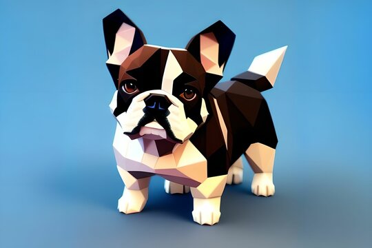 Low poly dog, made with generative ai