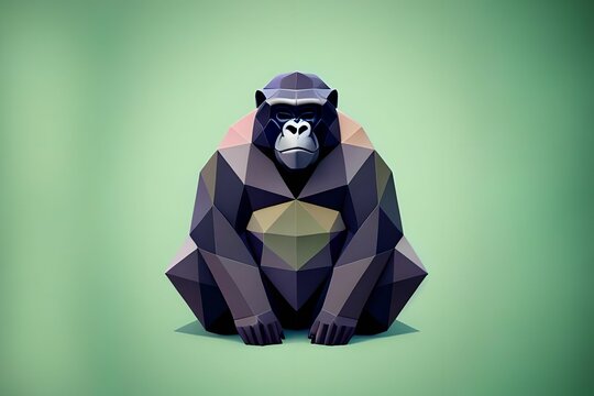 low poly gorilla, made with generative ai