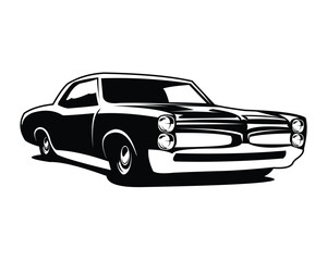 vector isolated vintage muscle car illustration. best for badge, lag, icon, sticker design. available in eps 10.