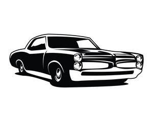 Obraz premium vector isolated vintage muscle car illustration. best for badge, lag, icon, sticker design. available in eps 10.