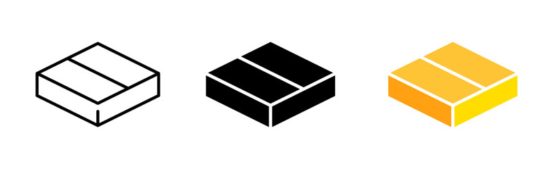 box icon set. Calendar, package, world, mail, goods, services, transportation, sending, reliability, service, waiting, delivery date. truck concept. vector line icon in different styles
