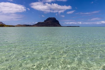 Fotobehang Le Morne, Mauritius tropical island in the blue sea 