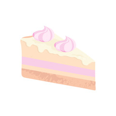 A piece of cake with marshmallows