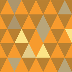 Orange  shade triangles in a seamless pattern for print and decor, textiles and decoration.