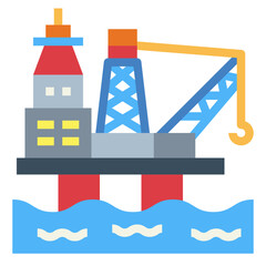 oil rig flat icon style