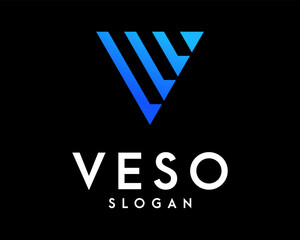 Letter V Initials Monogram Abstract Lines Geometric Triangle Modern Futuristic Vector Logo Design