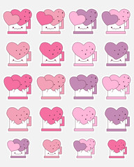 Valentine day stickers and elements, Love Sticker, Planner Stickers, Scrapbook Stickers.