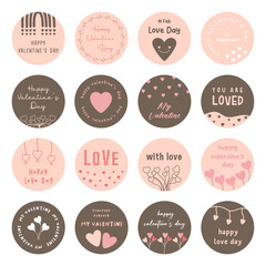 Valentine day labels and elements, Valentine gift labels, Love gift tags.
