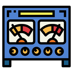 Voltmeter filled outline icon style