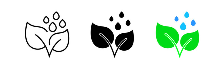 Plant line icon. Soil, earth, rain, eco, ecology, flora, botany, ecosystem, plants, leaves, drugs, biology. nature concept. Vector icon in line, black and colorful style on white background