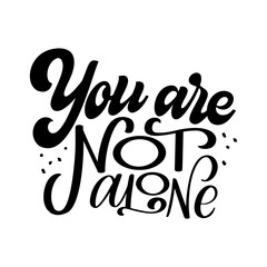 Fototapeta premium Mental health quote in hand drawn lettering style. Positive typography poster with inspirational text. Vector illustration for prints, banners, sticker