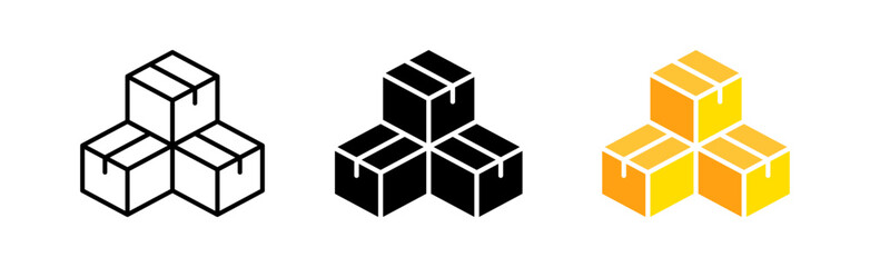 Parcel line icon. Delivery, mail, courier, goods, box, sending, reliability, work, security, fast, shield, income, employee. Trucking concept. Vector icon in line, black and colorful style