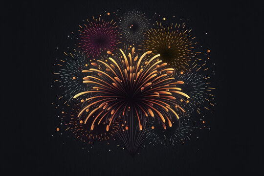 Stock Photo Of Fireworks With A Dark Background. Generative AI