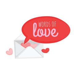 Words Letter Act of Love Valentine Illustration Vector Clipart