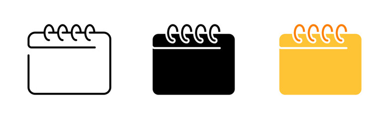 Calendar line icon. Schedule, day, week, month, date, tick, event, season, holiday, schedule, reminder, deadline. Vector icon in line, black and colorful style on white background