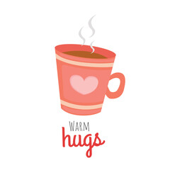 Hot Drink Act of Love Valentine Illustration Vector Clipart