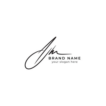 A j m initial letter signature logo or handwritten monogram