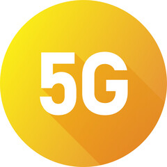 Fifth generation wireless internet icon in flat design style. 5G signs illustration.