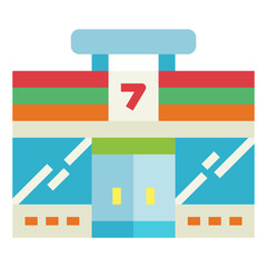 convenience store flat icon style