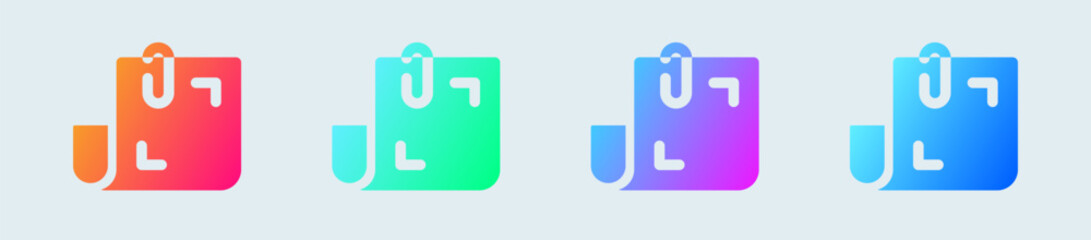 Attachment solid icon in gradient colors. Document signs vector illustration.