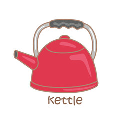 Alphabet K For Kettle Vocabulary Illustration Vector Clipart