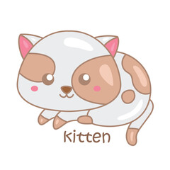 Alphabet K For Kitten Vocabulary Illustration Vector Clipart