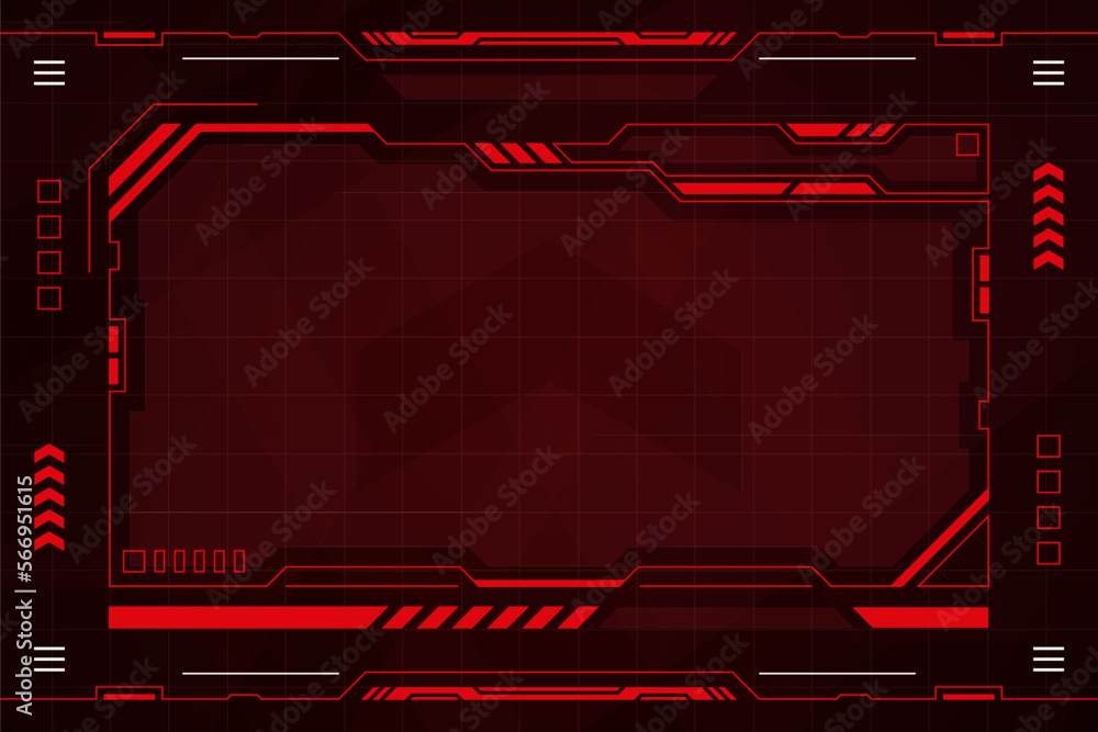 Poster red control panel abstract modern technology futuristic interface hud vector design