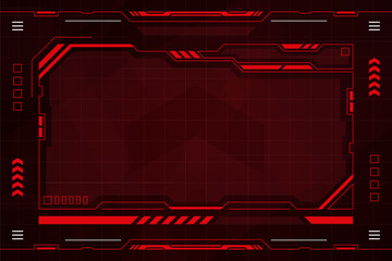 Red control panel abstract modern technology futuristic interface hud vector design