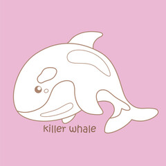Alphabet K For Killer Whale Vocabulary Digital Stamp
