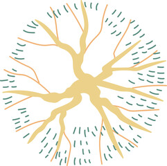 Abstract tree top view illustration.