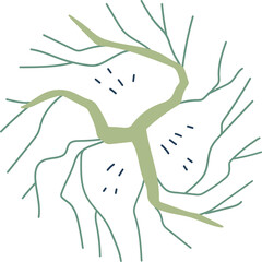 Abstract tree top view illustration.