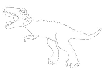 One continuous line of Dinosaur. Thin Line Illustration vector concept. Contour Drawing Creative ideas.