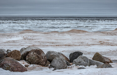 beach in the morning in winter