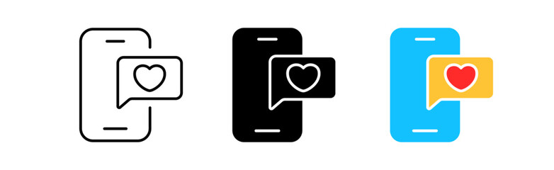 Feedback set icon. Like, heart, Trumb up. thumb up, share with friends, emotion, reacrions. Review concept. Vector icon in line, black and color style on white background