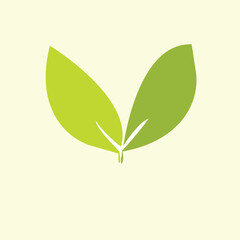 green leaf logo icon templates vector illustration