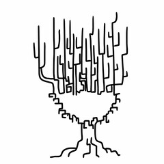 tree drawn in vector graphics