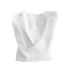 White canvas tote bag mockup isolated