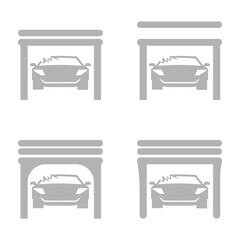 broken car icon, vector illustration